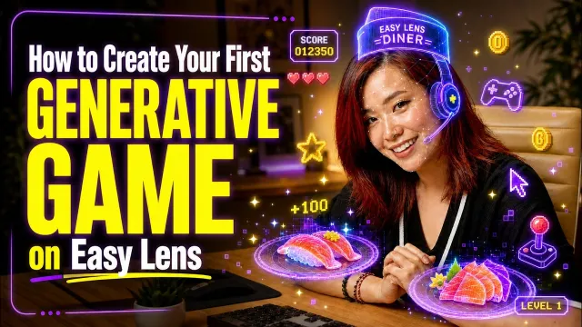 Title card of the Easy Lens video How to Create Your First Generative Game